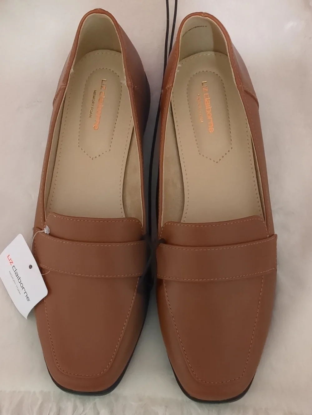 Liz Claiborne NEW Womens Jansey Square Toe Loafers Brown Size 8 Memory Foam